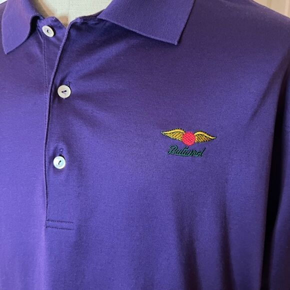 EUC Peter Millar Baltusrol Logo Golf Club Polo Shirt Purple Size XXL 2XL - Picture 2 of 2